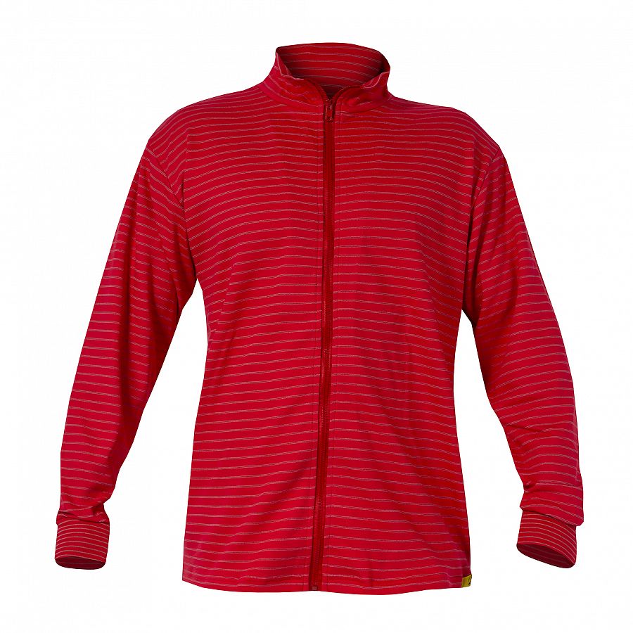Mikina PXT Antistatic wear červená rozepínací na zip, stojáček 290 g/m2